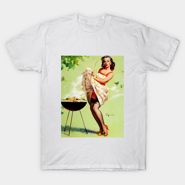 Smoke Screen: Vintage 1958 Gil Evgren Pinup T-Shirt by Jarecrow 